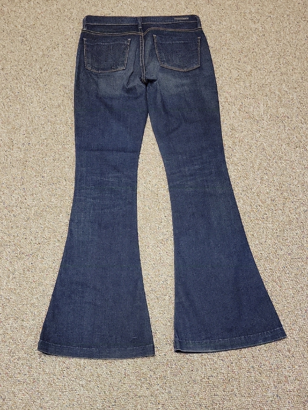 Citizens Of Humanity Mid Rise Dark Blue Wide-Leg Flare Jeans Sz 27 Festival